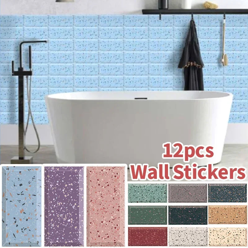 Decal Dán Tường PVC Vân Đá Bóng 10x20cm Chống Nước - Daisan Mart