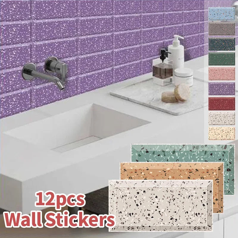 Decal Dán Tường PVC Vân Đá Bóng 10x20cm Chống Nước - Daisan Mart