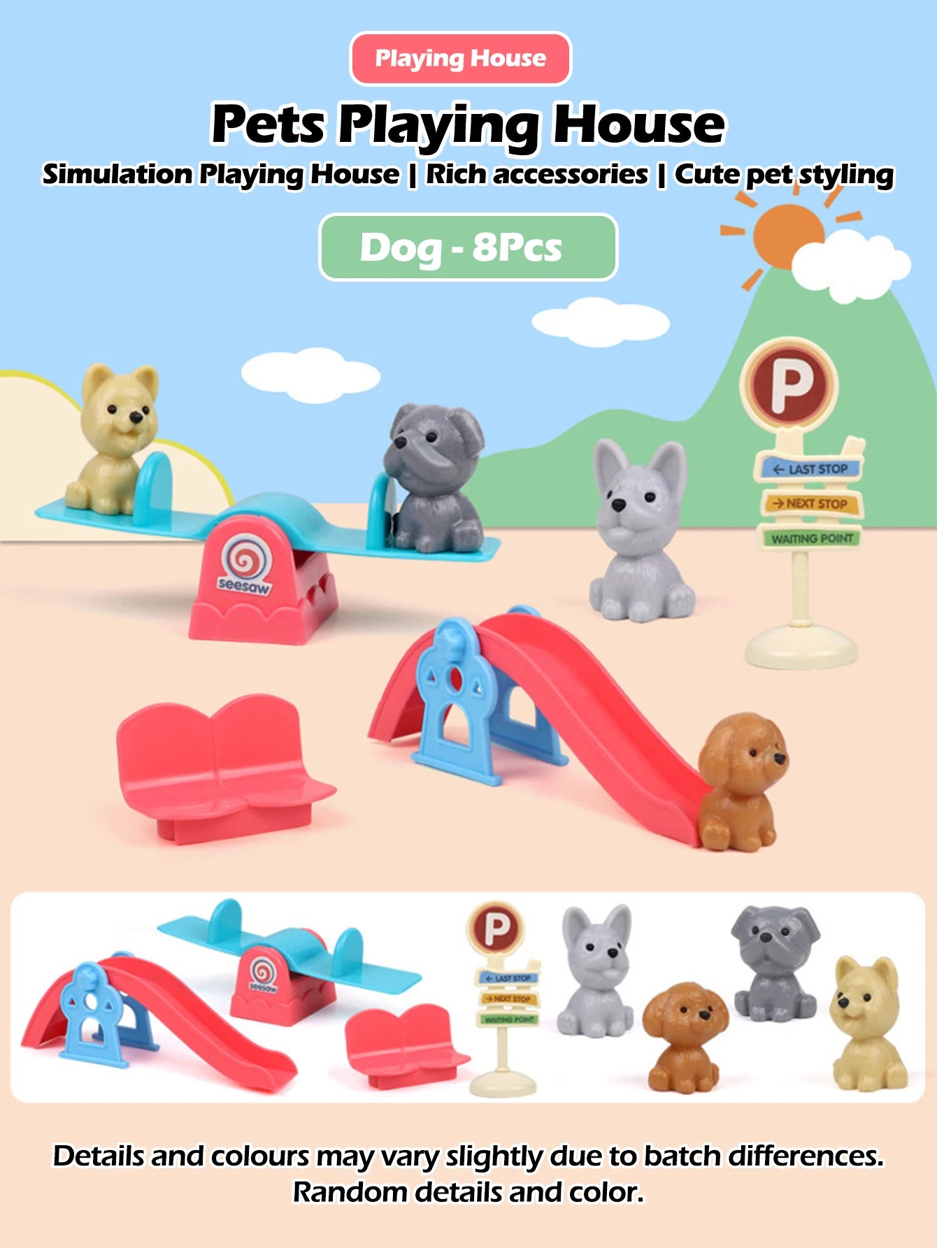 Family Puppy Toy Set &amp; Cute Puppy Cage