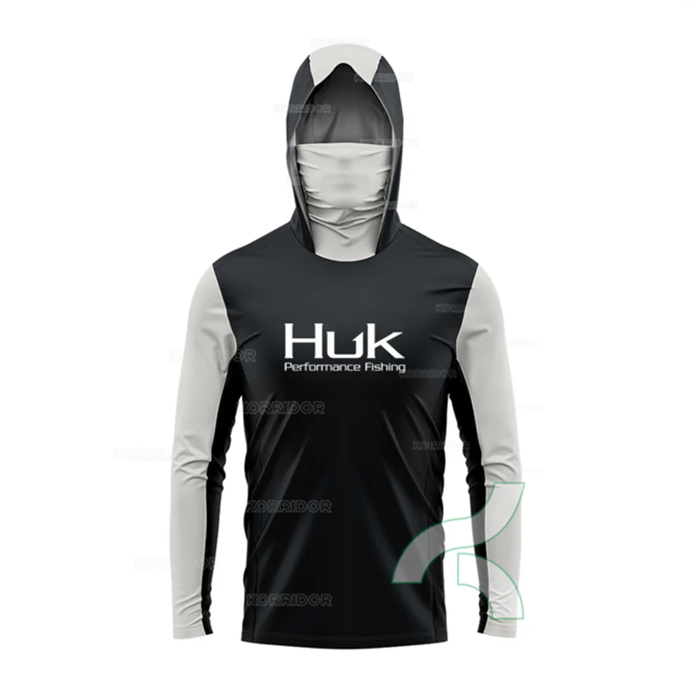 Áo Hoodie Câu Cá Nam Chống Nắng HUK Kèm Khẩu Trang - Daisan Mart