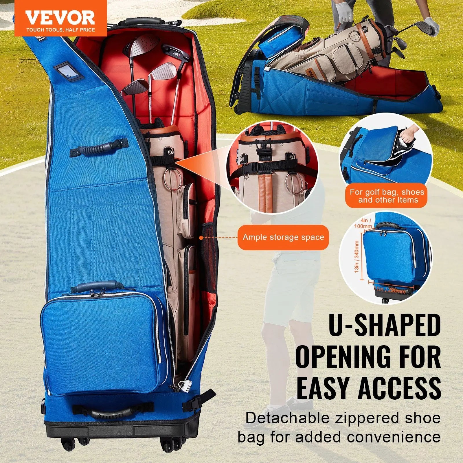 Bao Golf Bánh Xe Chống Thấm 1200D - Daisan Mart
