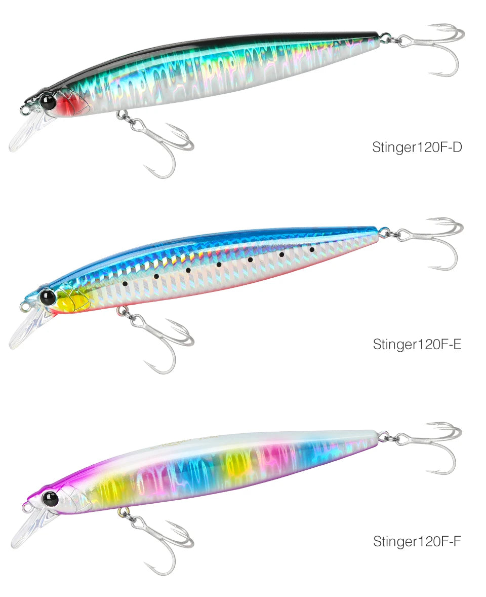 TSURINOYA 120F Ultra-long Casting Floating Minnow Saltwater Fishing Lure STINGER 120mm 19g Range 30-100cm Artificial Hard Baits - Daisan Mart