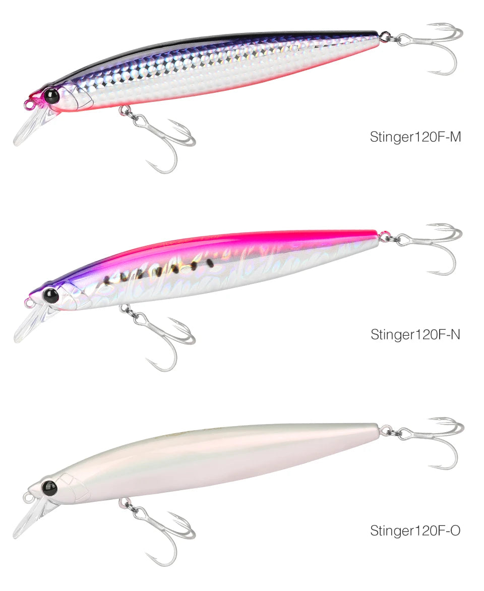 TSURINOYA 120F Ultra-long Casting Floating Minnow Saltwater Fishing Lure STINGER 120mm 19g Range 30-100cm Artificial Hard Baits - Daisan Mart