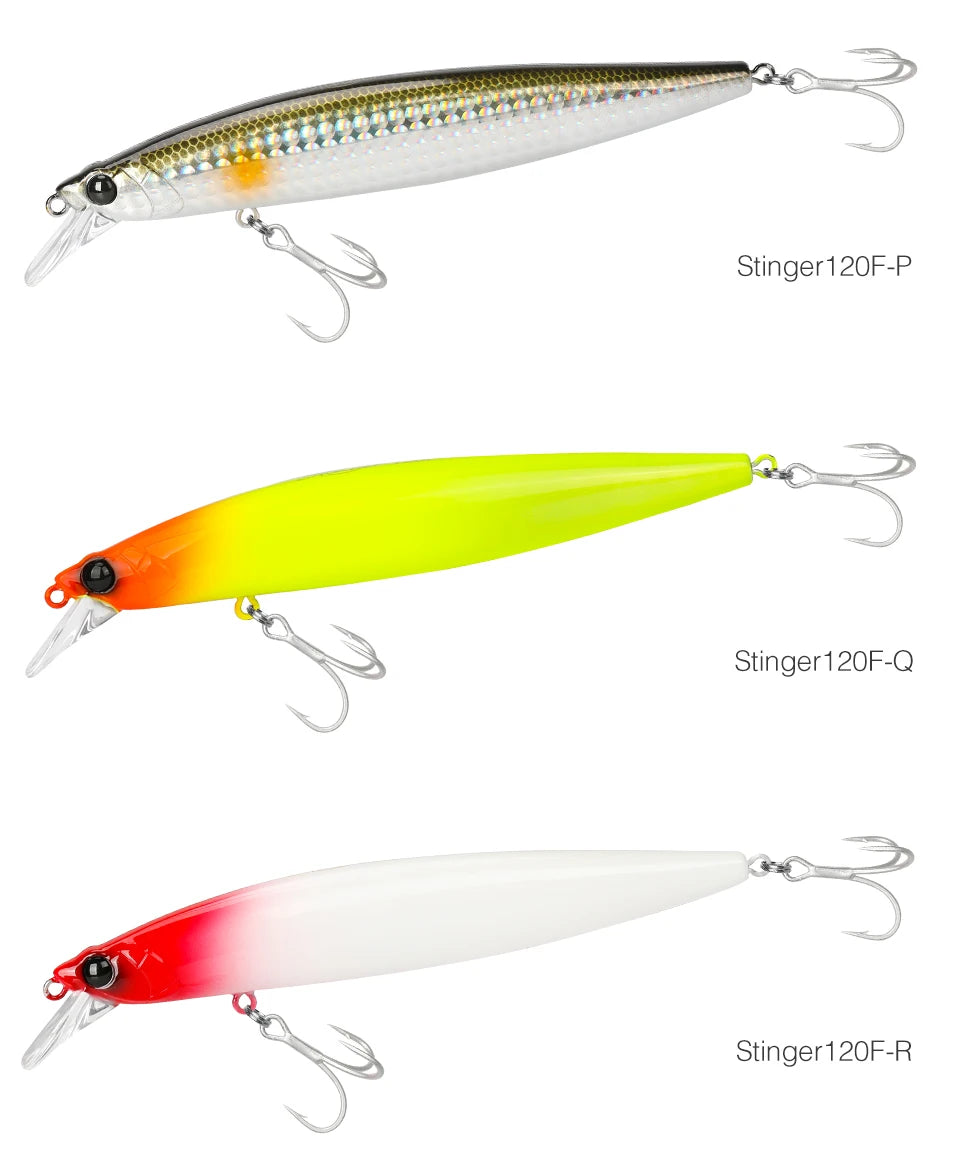 TSURINOYA 120F Ultra-long Casting Floating Minnow Saltwater Fishing Lure STINGER 120mm 19g Range 30-100cm Artificial Hard Baits - Daisan Mart