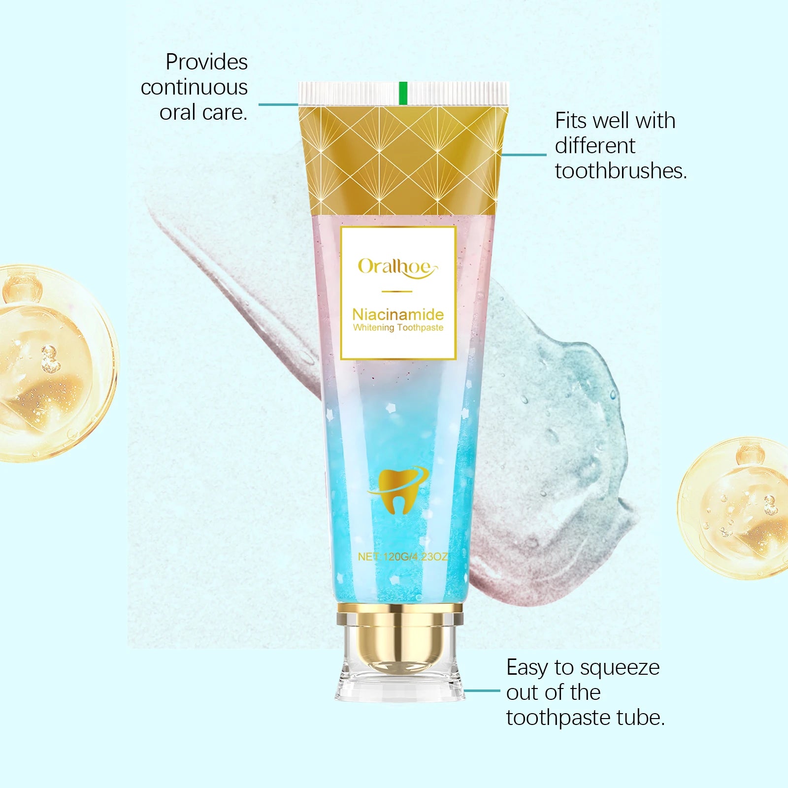 Niacinamide Whitening Toothpaste Dental Stains Removing Prevent Bad Breath Oral Cleaning Refreshing Reduces Plaque Toothpaste - Daisan Mart