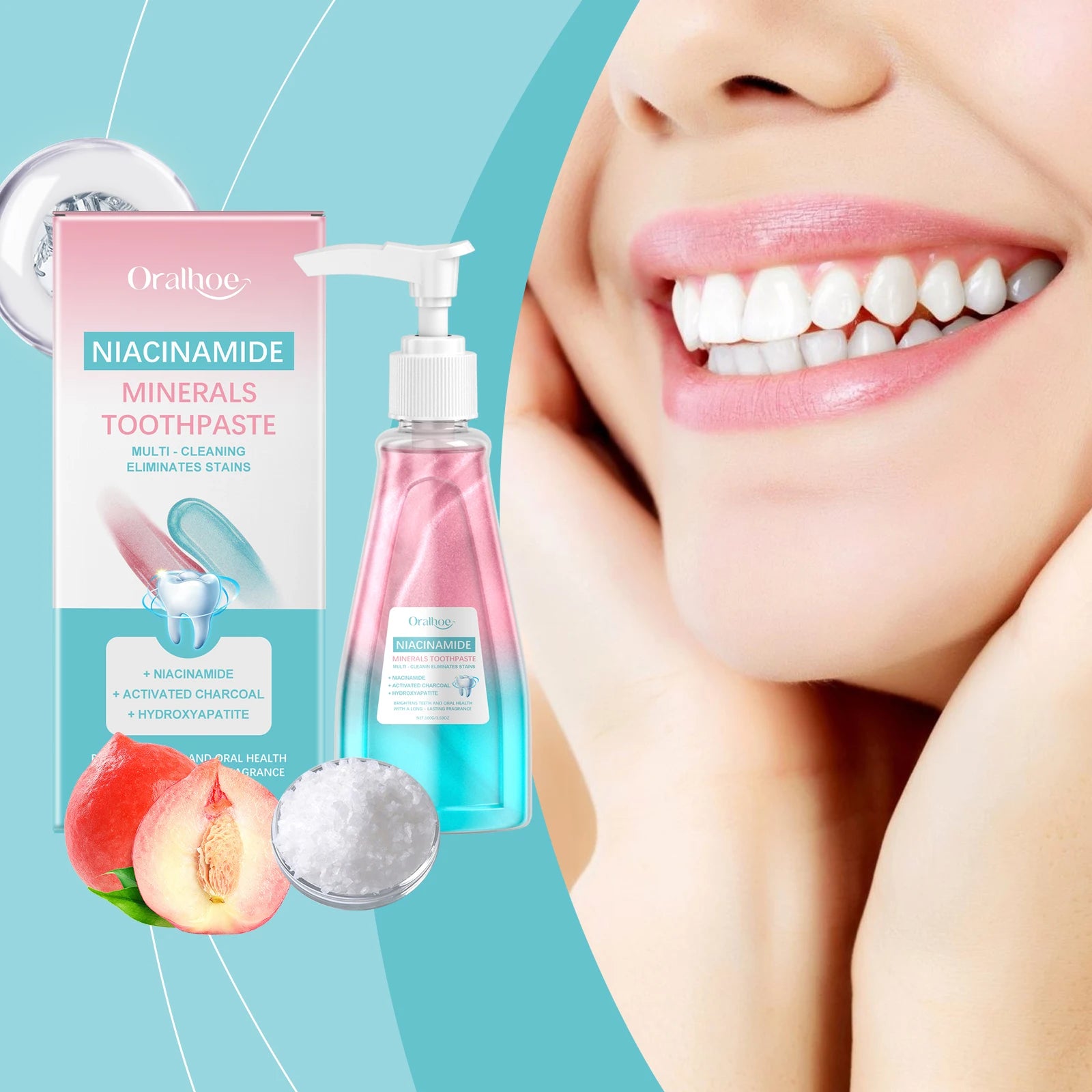 Niacinamide Whitening Toothpaste Dental Stains Removing Prevent Bad Breath Oral Cleaning Refreshing Reduces Plaque Toothpaste - Daisan Mart