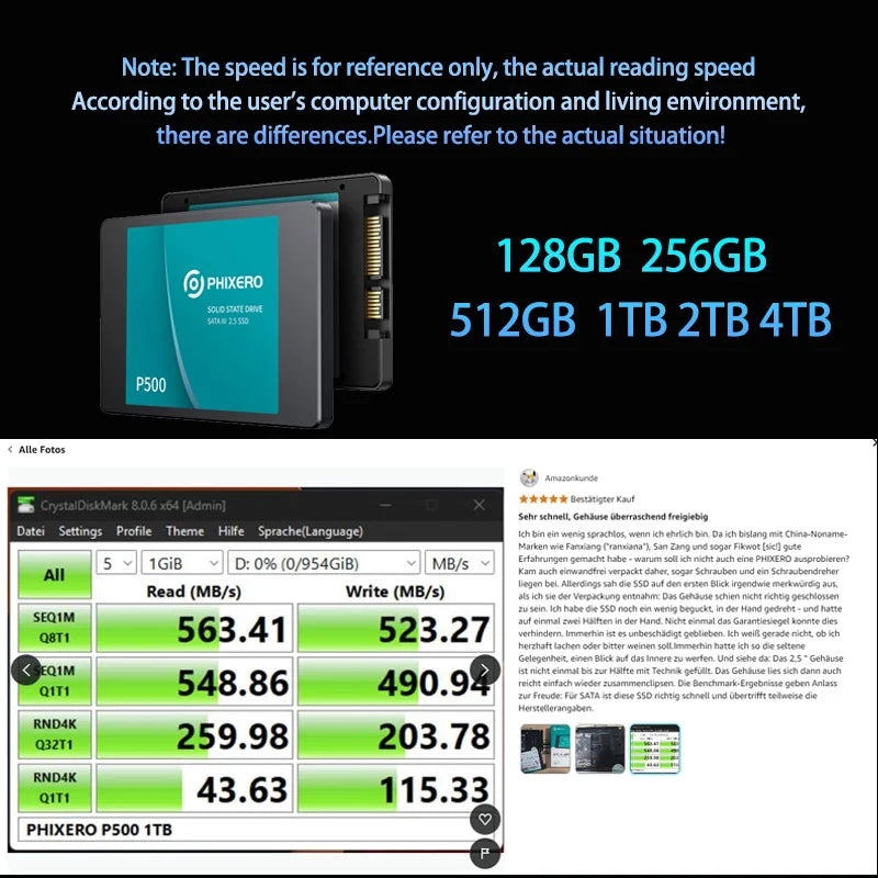 Ổ Cứng SSD PHIXERO 2.5” Tốc Độ Cao Cho Laptop, PC - Daisan Mart