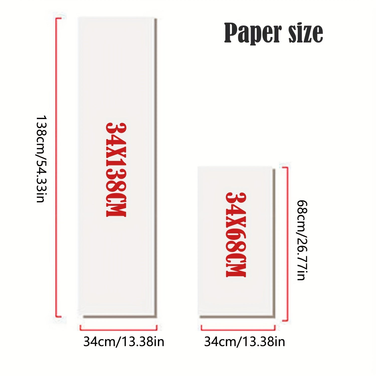 50張書法繪畫宣紙，尺寸分別為34x138厘米和34x69厘米，半熟宣紙，傳統手工藝製作，適用於中國書法和自由繪畫藝術創作。