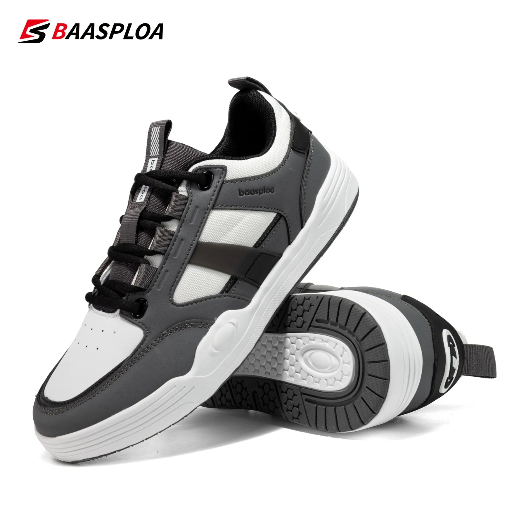 Baasploa Men's Skateboarding Shoes - Fashionable, Lightweight, Anti-Slip