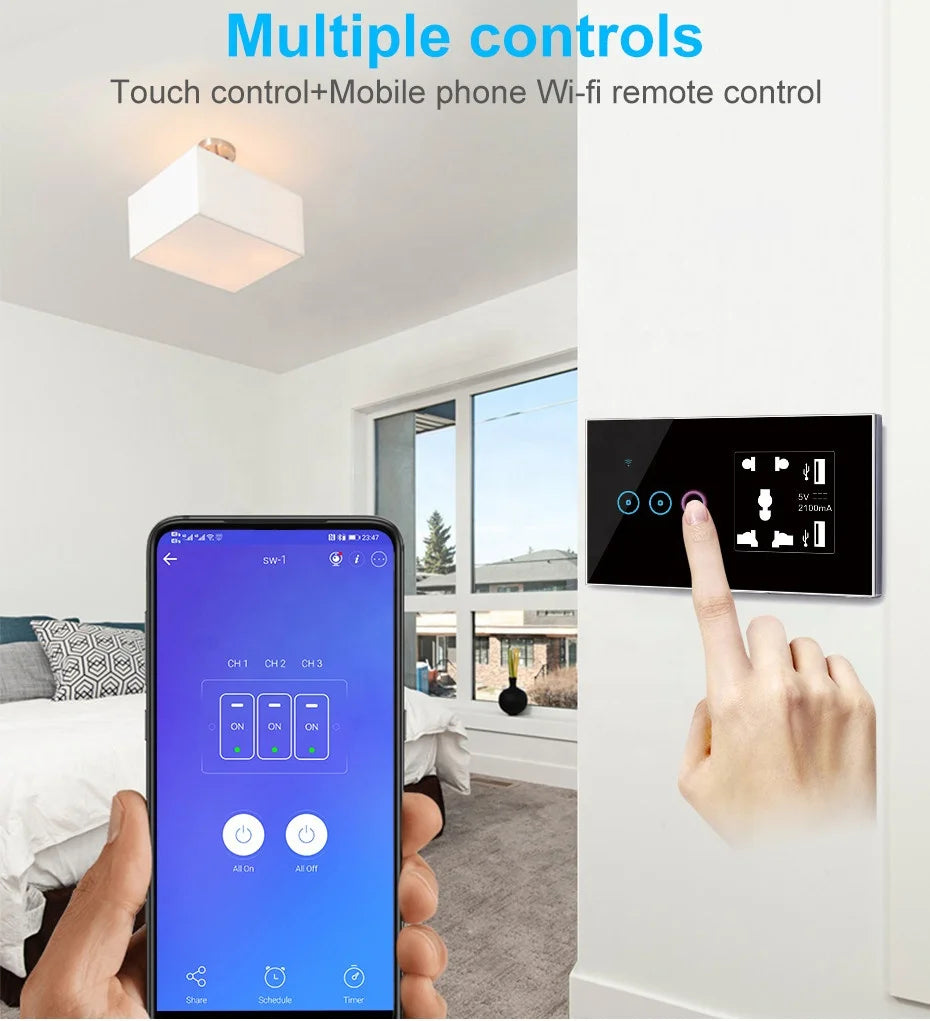 Ổ Cắm WiFi Thông Minh USB & Cảm Ứng - Daisan Mart
