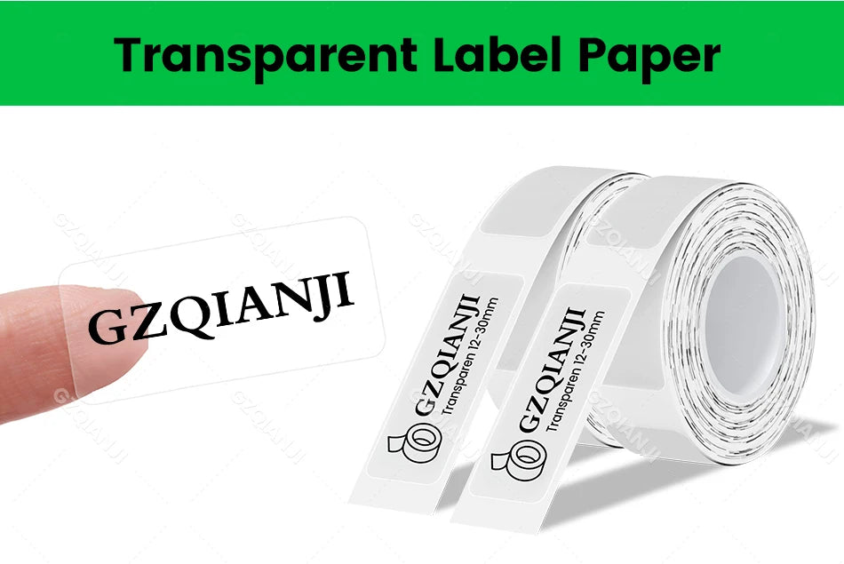 Multi Size P15 Label Paper Rolls Sticker 15*30mm 12*40mm White Color Cable Transparent P15 Thermal Label Printer Adhesive Tape - Daisan Mart