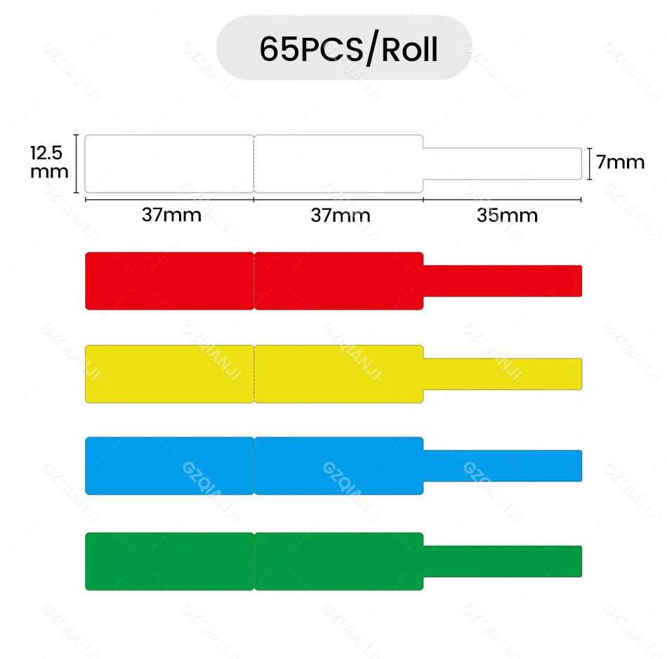 Multi Size P15 Label Paper Rolls Sticker 15*30mm 12*40mm White Color Cable Transparent P15 Thermal Label Printer Adhesive Tape - Daisan Mart