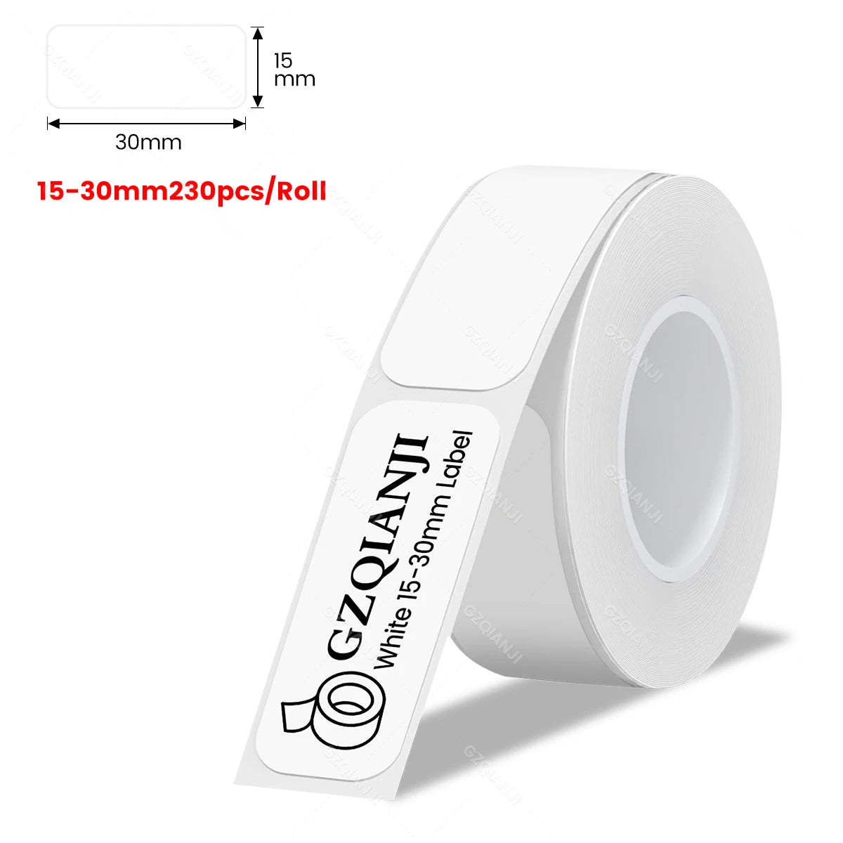 Multi Size P15 Label Paper Rolls Sticker 15*30mm 12*40mm White Color Cable Transparent P15 Thermal Label Printer Adhesive Tape - Daisan Mart
