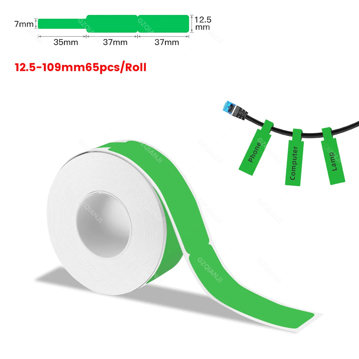 Multi Size P15 Label Paper Rolls Sticker 15*30mm 12*40mm White Color Cable Transparent P15 Thermal Label Printer Adhesive Tape - Daisan Mart