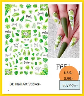Nhãn Dán 3D Chữ Đen Trang Trí Nail ME054-062 - Daisan Mart
