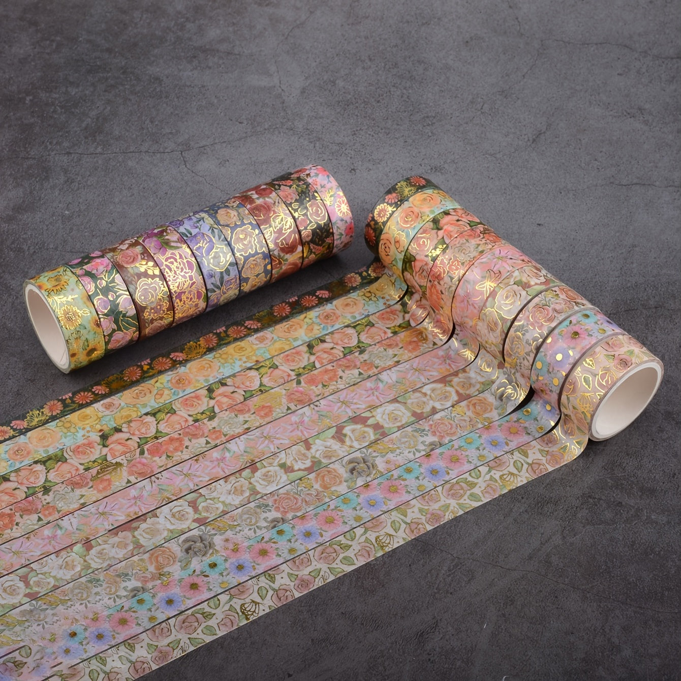 Băng keo Washi hoa 18 cuộn – Dán thủ công, trang trí - Daisan Mart