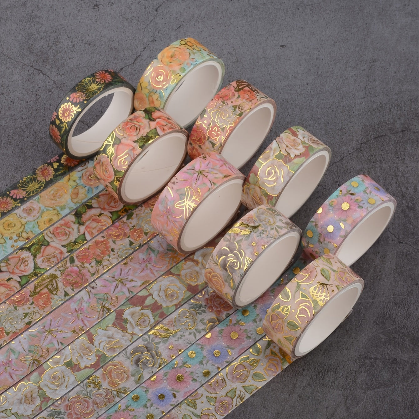 Băng keo Washi hoa 18 cuộn – Dán thủ công, trang trí - Daisan Mart