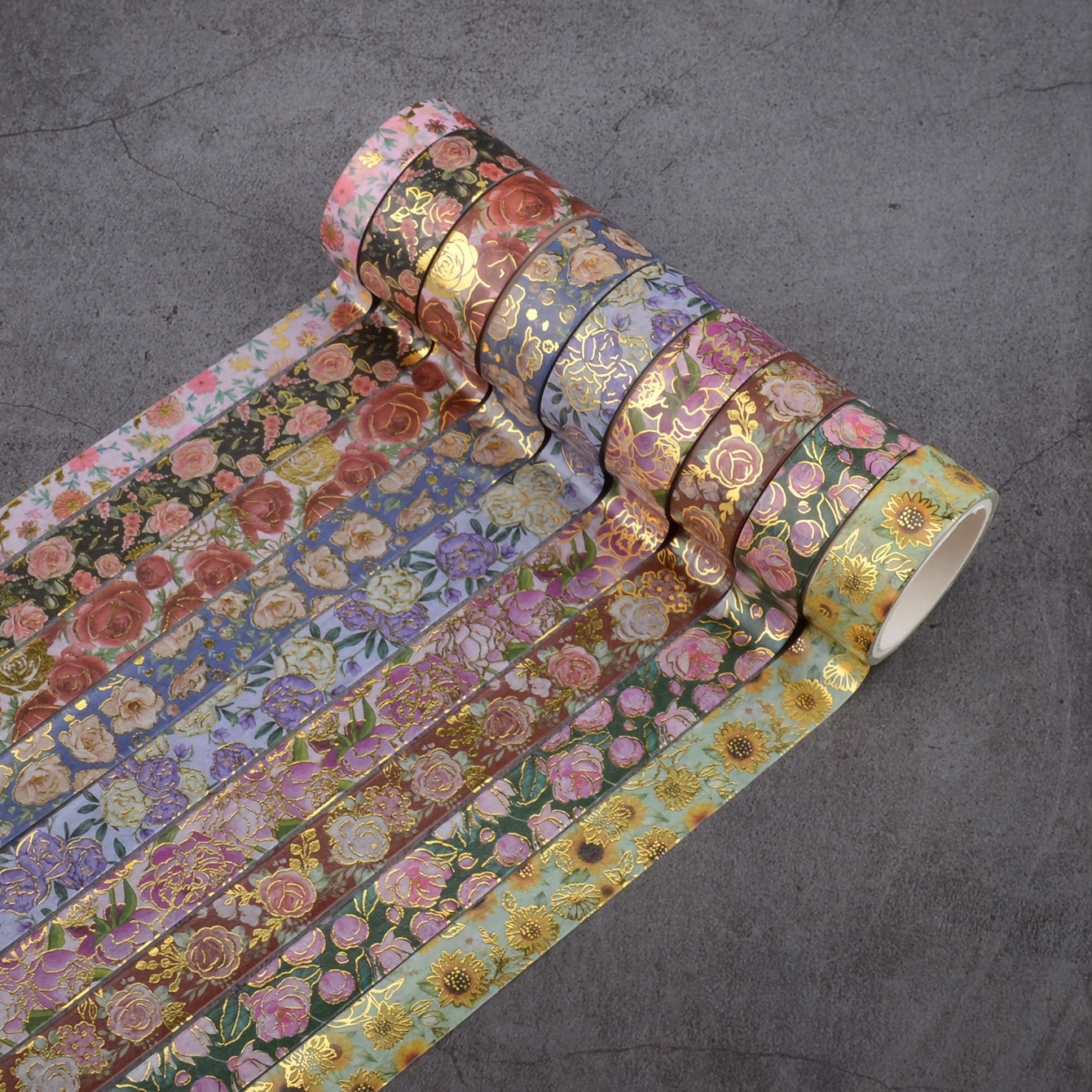 Băng keo Washi hoa 18 cuộn – Dán thủ công, trang trí - Daisan Mart