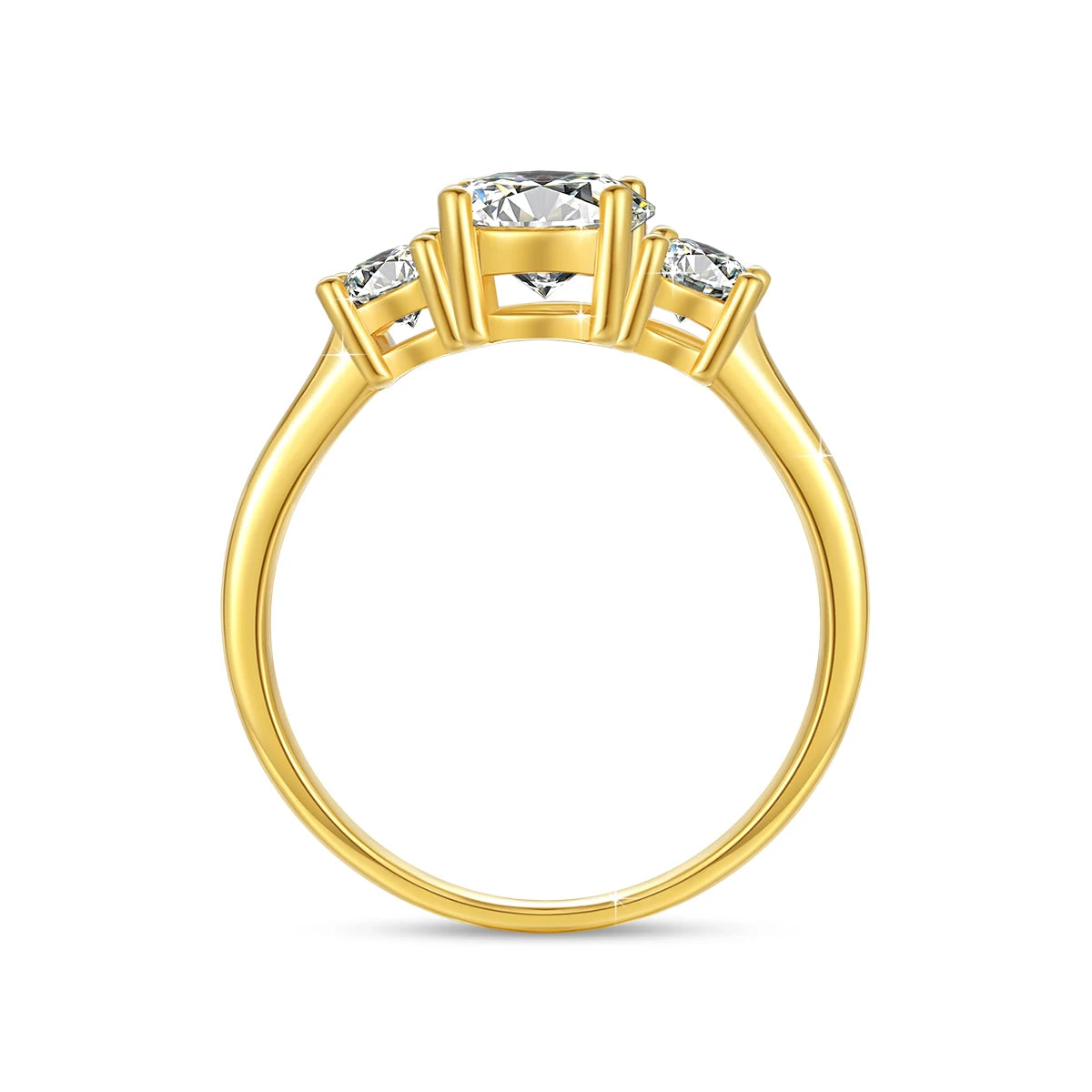 Nhẫn Vàng 18K Nữ 3 Kim Cương Moissanite Cao Cấp - Daisan Mart