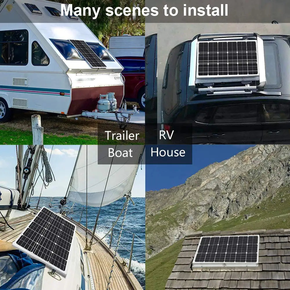 XINPUGUANG Rigid Glass Solar Panel Monocrystalline 10W 25W 50W 100W 200w Power Generation PV Panel charge  paneles solares - Daisan Mart