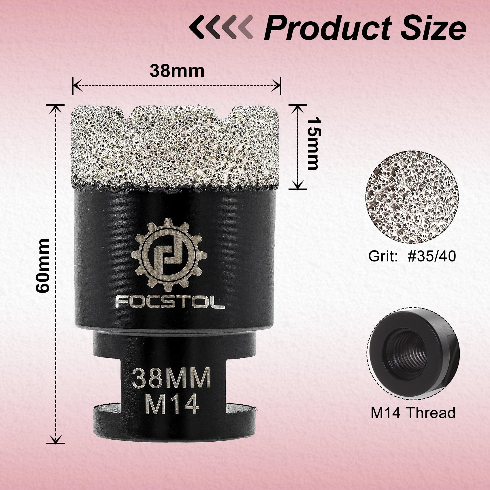 Mũi Khoan Kim Cương FOCSTOL M14 Đá Gạch 6-125mm - Daisan Mart