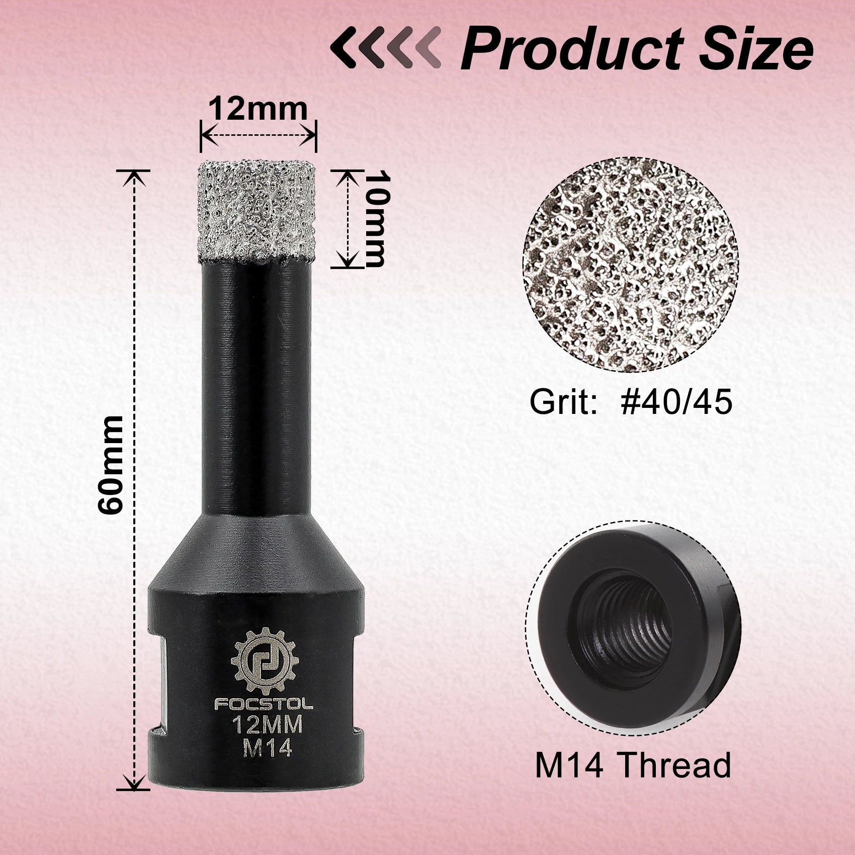 Mũi Khoan Kim Cương FOCSTOL M14 Đá Gạch 6-125mm - Daisan Mart
