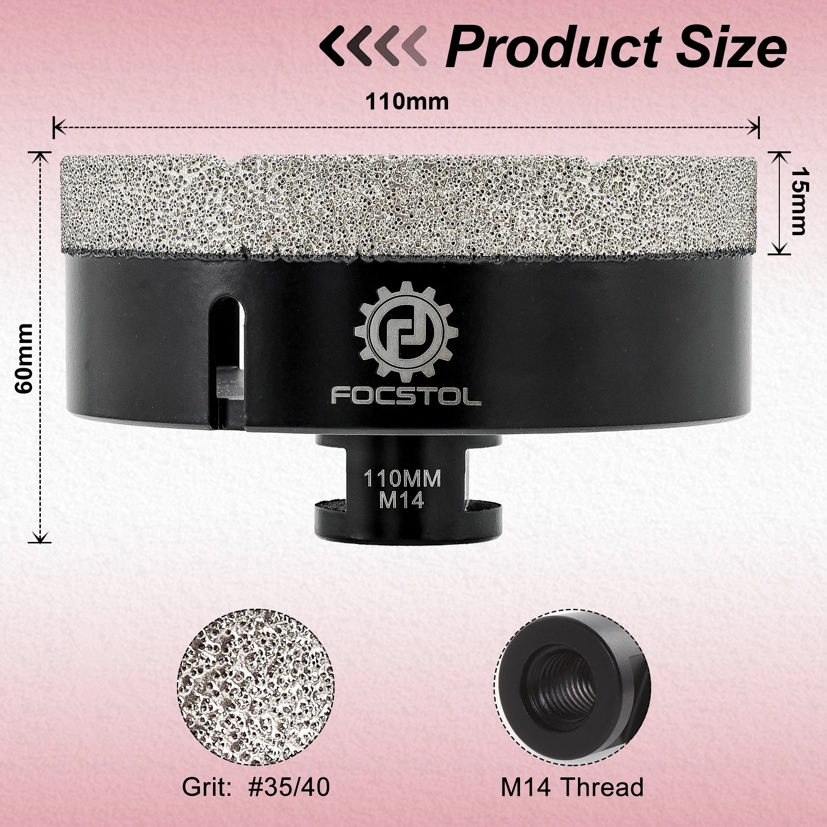 Mũi Khoan Kim Cương FOCSTOL M14 Đá Gạch 6-125mm - Daisan Mart
