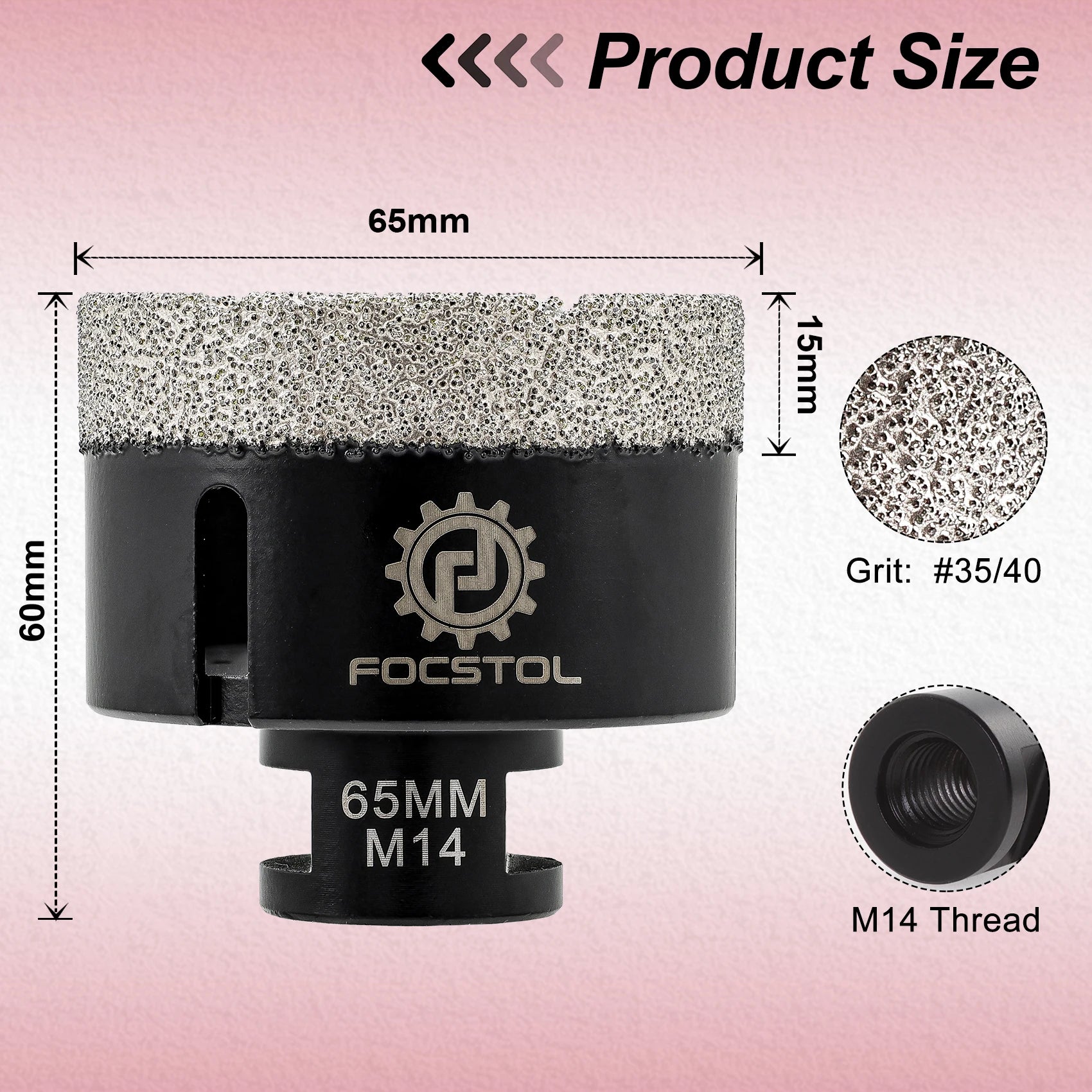 Mũi Khoan Kim Cương FOCSTOL M14 Đá Gạch 6-125mm - Daisan Mart