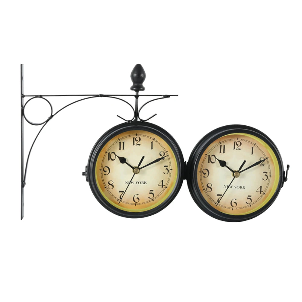 Đồng hồ treo tường retro 2 mặt cổ điển không tiếng động - Daisan Mart