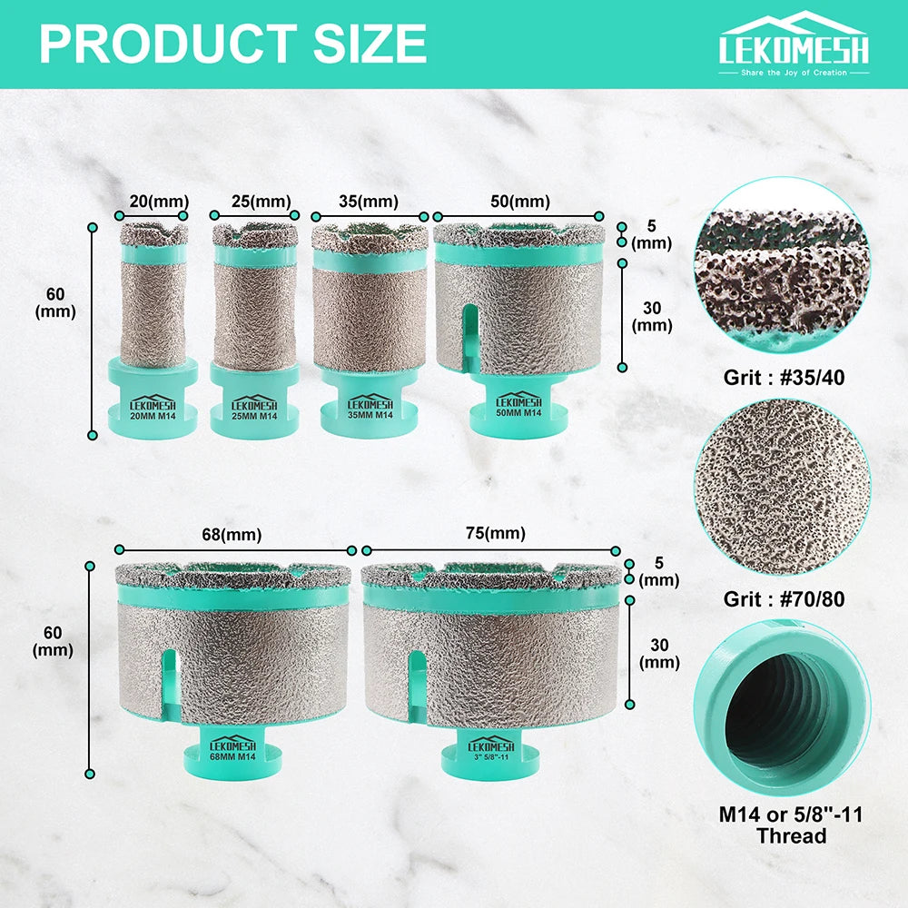 Mũi Khoan Kim Cương M14 Cho Đá Cẩm Thạch & Gạch - Daisan Mart