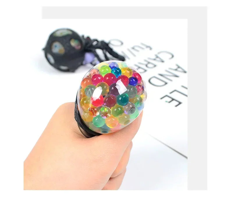 Horrifying Black Spider Squeeze Toy Colorful Bead Interior Perfect Anti-Stress Decompression Gadget Ideal Halloween Gift - Daisan Mart
