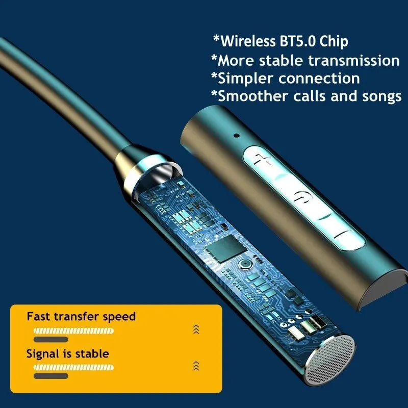 Neckband Tai Nghe Bluetooth 5.0 Chống Nước 9D Thể Thao - Daisan Mart