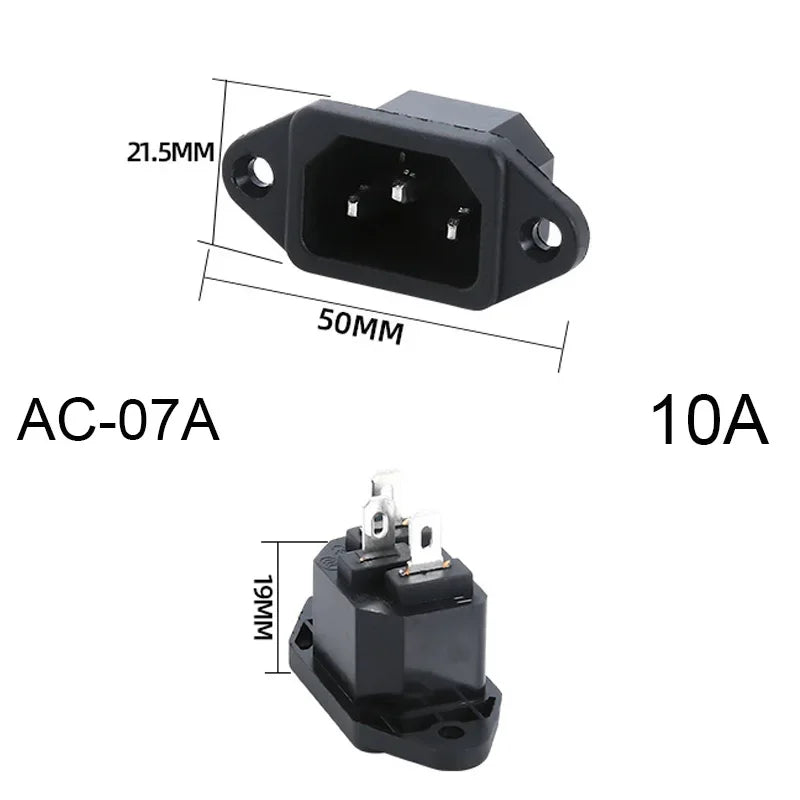 Ổ Cắm Điện IEC320 C14 3 Chấu Có Công Tắc LED 250V - Daisan Mart
