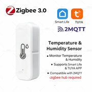 Cảm biến nhiệt độ và độ ẩm Zigbee 3.0 màu trắng, hỗ trợ Smart Life và TUYA.