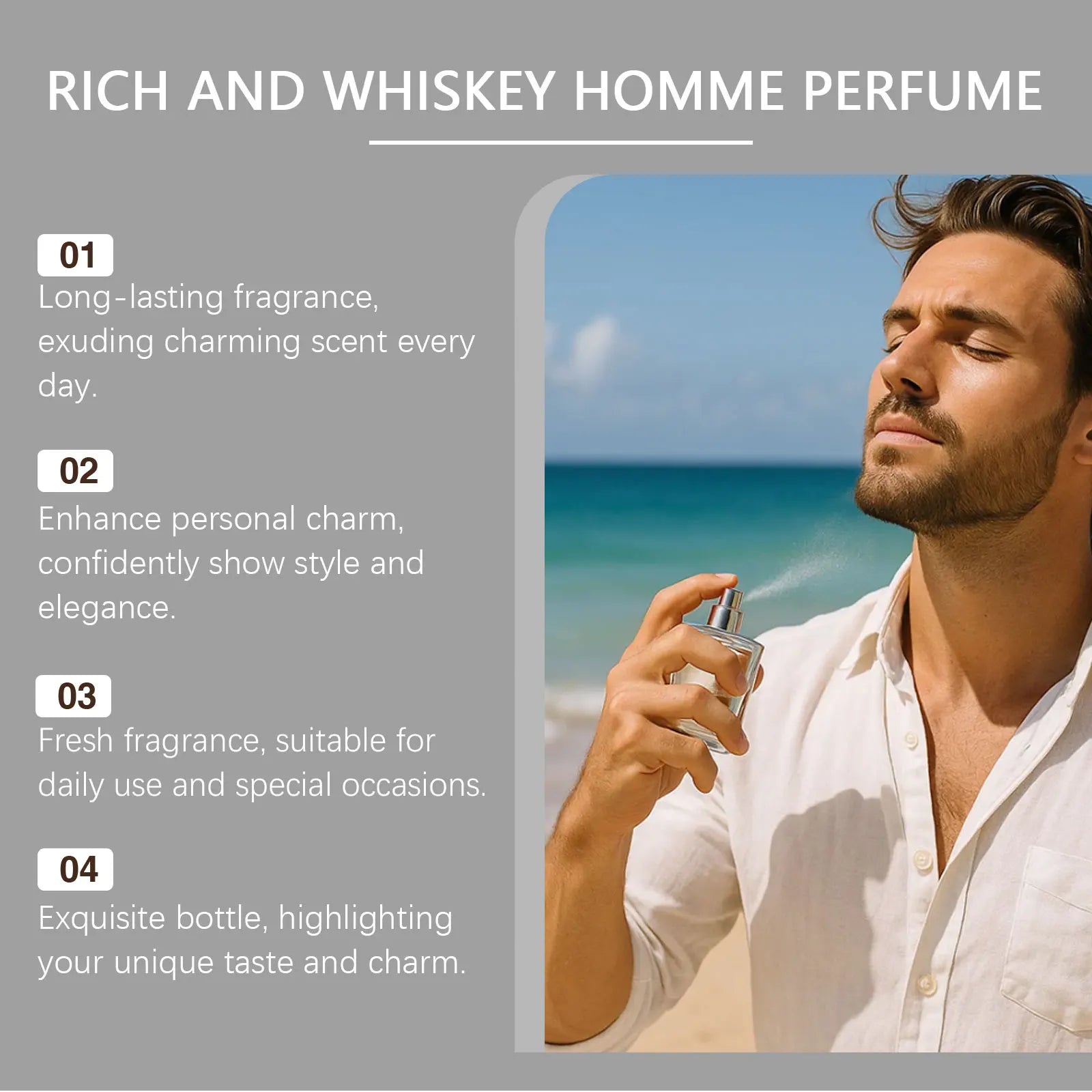 Nước hoa nam Roxelis Whisky hương thơm nam tính, lâu - Daisan Mart