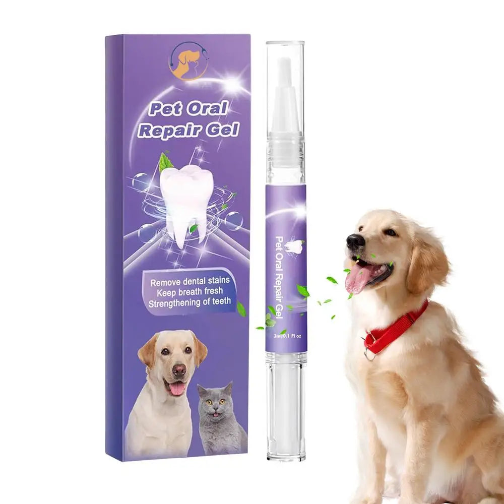 Pet Oral Repair Gel Dog Cat Teeth Cleaning Pen Natural Dog Toothpaste Gel Pet Breath Freshener Eliminate Bad Breath Oral Care - Daisan Mart