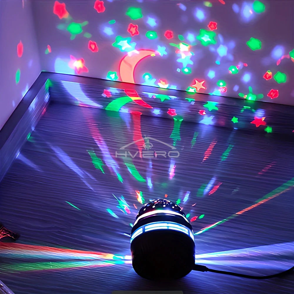 Starry Night Light Projector USB Table Lamps Gaming Room Home Theater Ceiling Wedding Decoration Halloween Rotates Automatically - Daisan Mart