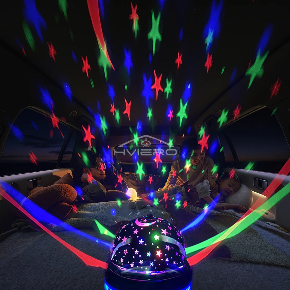 Starry Night Light Projector USB Table Lamps Gaming Room Home Theater Ceiling Wedding Decoration Halloween Rotates Automatically - Daisan Mart