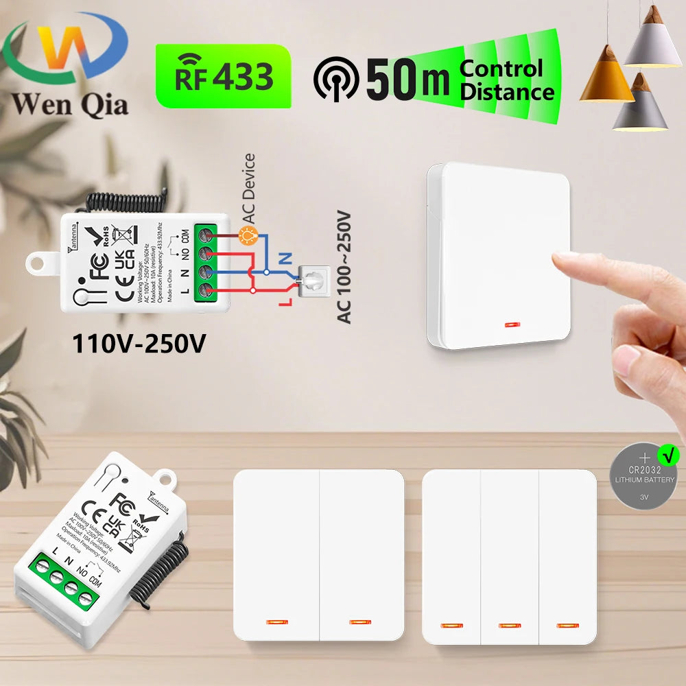 Công Tắc Thông Minh 433MHz Điều Khiển Từ Xa - Daisan Mart