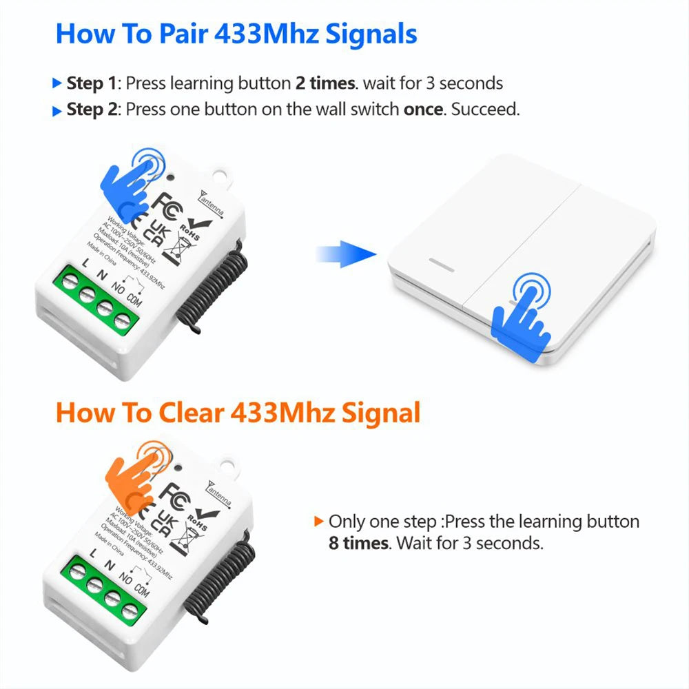 Công Tắc Thông Minh 433MHz Điều Khiển Từ Xa - Daisan Mart