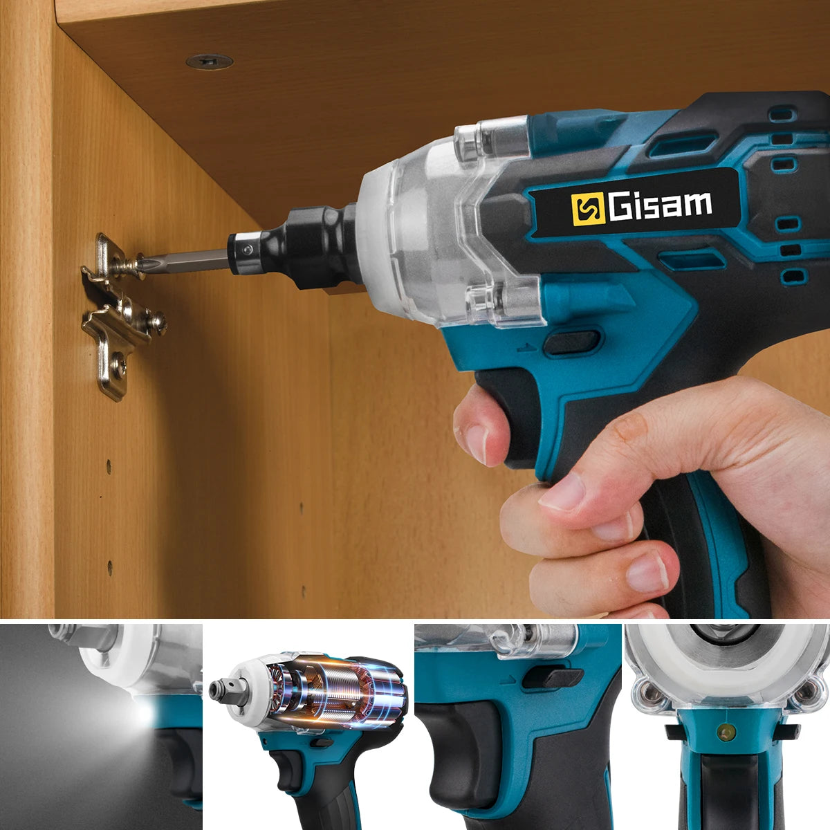 Máy Vặn Vít Điện Không Chổi Than Gisam 320N.M - Daisan Mart