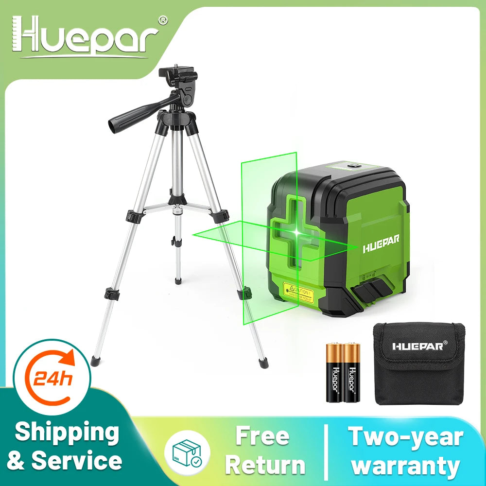 Máy Cân Bằng Laser 2 Vạch Huepar Osram Kèm Chân 0.65M - Daisan Mart