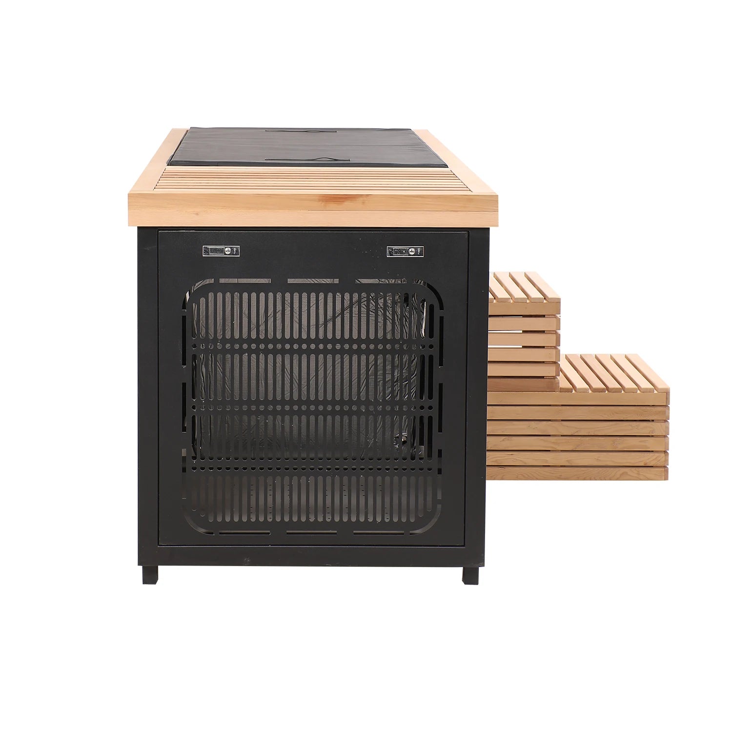 Modern Black Red Cedar Bath Tub Rectangle/Oval Spa Tubs for Home Hotel Gym Villa 2-Person Massage Feature Outdoor Application - Daisan Mart