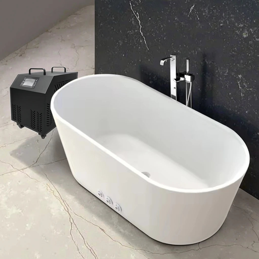Stock in the USA Modern U-Shape Oval Spa Tub for 1-2 Persons for Modern Bathroom Design - Daisan Mart