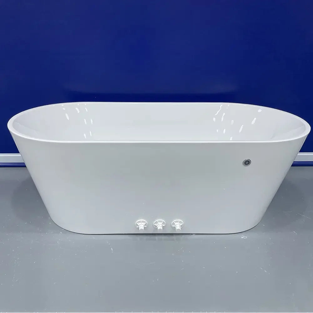 Stock in the USA Modern U-Shape Oval Spa Tub for 1-2 Persons for Modern Bathroom Design - Daisan Mart