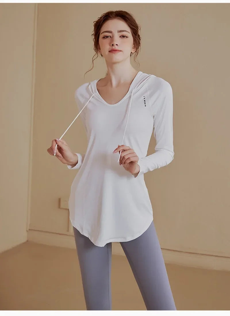 Áo Thể Thao Nữ Dài Tay Tập Gym Yoga Chạy Bộ Không Đường May - Daisan Mart