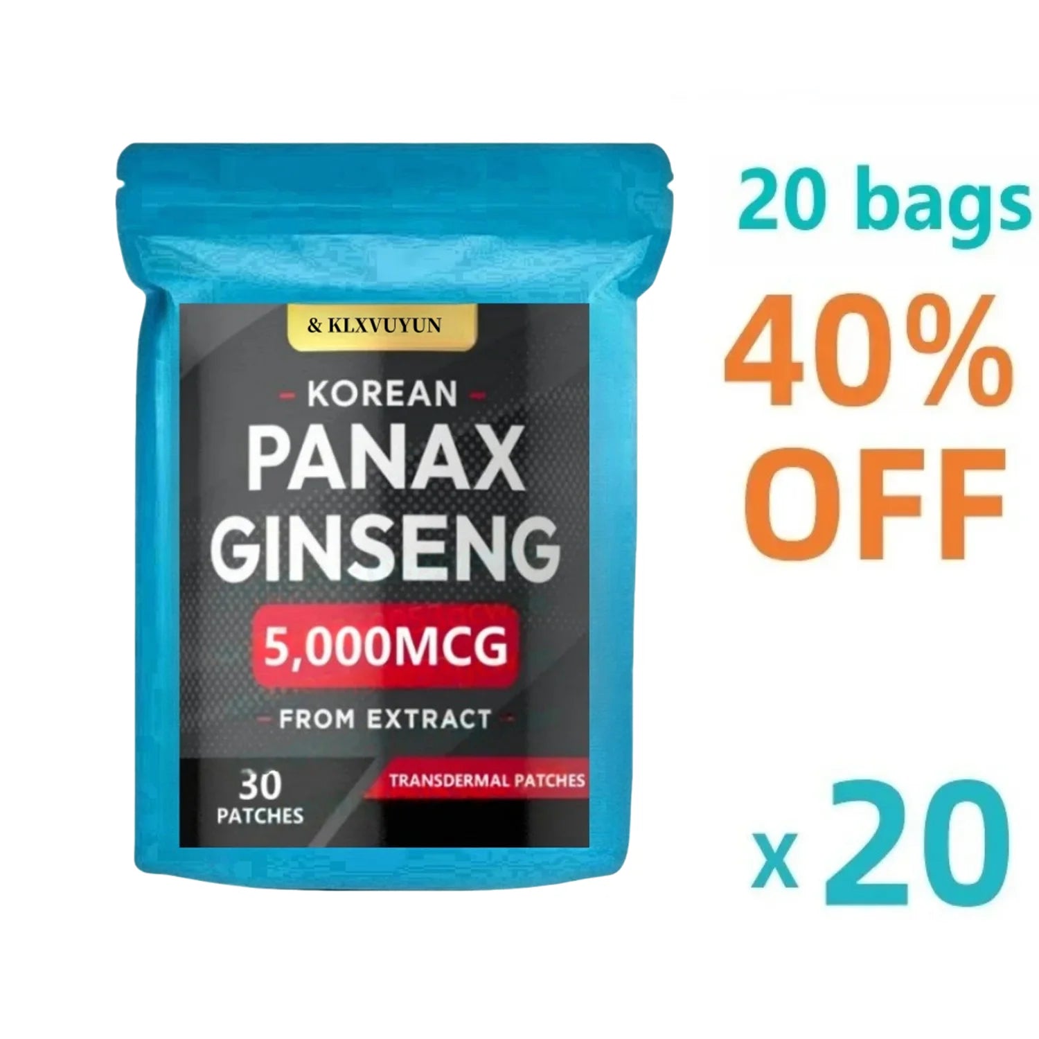 Nhân Sâm Hàn & Bạch Quả Dán Da 30 Miếng USA - Nam Nữ - Daisan Mart
