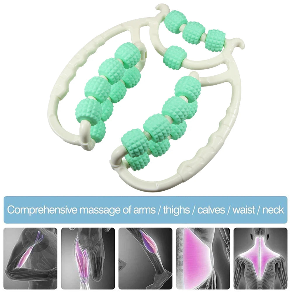 Newest 20 Wheel Annular Leg Clamp Massager Anti-cellulite Massager Body Slimming Roller Massage for Body Massager Relax - Daisan Mart
