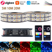 Dải đèn LED RGB, có điều khiển qua app trên điện thoại, màu xanh, đỏ, xanh lá, trắng.