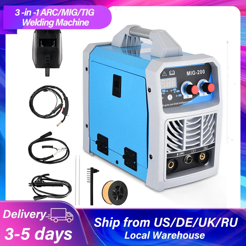 3-in-1 ARC/MIG/TIG Welding Machine Portable Digital MIG Welder IGBT MMA Gas No Gas Soldering Welding Iron Steel Stainless Steel - Daisan Mart